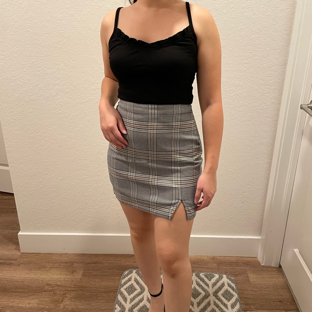 Abercrombie & Fitch Plaid Skirt with Slit